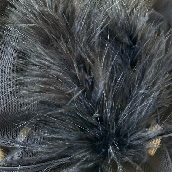 House of Desire Marilyn Marabou & Mesh Teddy Black Feather Bodysuit Medium NEW - Picture 7 of 13